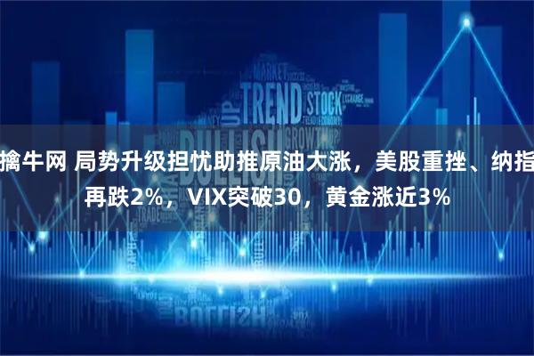 擒牛网 局势升级担忧助推原油大涨，美股重挫、纳指再跌2%，VIX突破30，黄金涨近3%