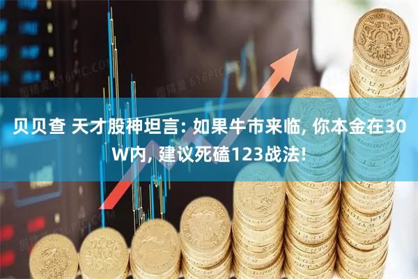 贝贝查 天才股神坦言: 如果牛市来临, 你本金在30W内, 建议死磕123战法!