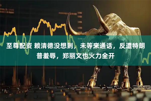 至尊配资 赖清德没想到，未等来通话，反遭特朗普羞辱，郑丽文也火力全开