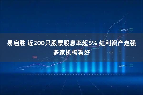 易启胜 近200只股票股息率超5% 红利资产走强多家机构看好