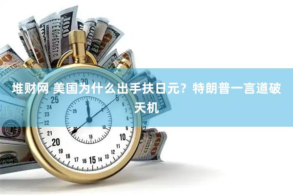 堆财网 美国为什么出手扶日元？特朗普一言道破天机